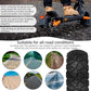 Off-road solid scooter tire with rugged diamond tread, angled view.