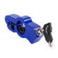 Blue aluminum grip lock with key inserted and side key cylinder