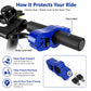 Blue grip lock on handlebar clamps brake lever and secures grip