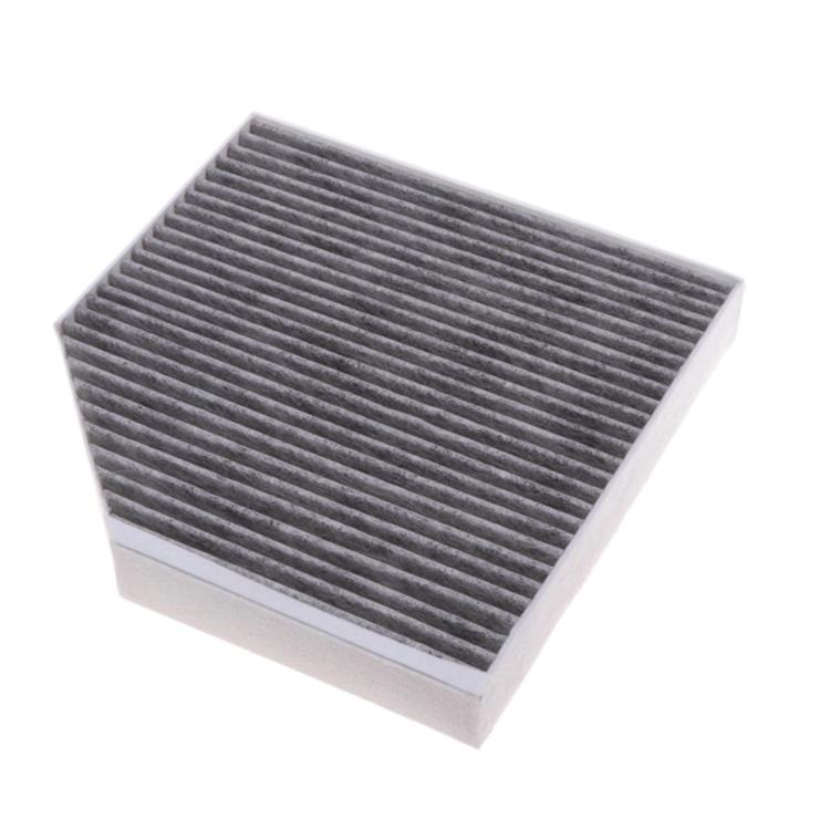 Cabin air filter, rectangular filter element with evenly spaced pleats