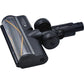 Motorized floor brush head with angled clear roller window and black suction nozzle