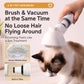 Cordless pet hair vacuum grooming brush with vacuum head attachment