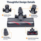 Motorized floor brush head with dual wheels and flexible multi-direction joint