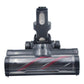 Motorized floor brush head with transparent roller bar and front mounting nozzle