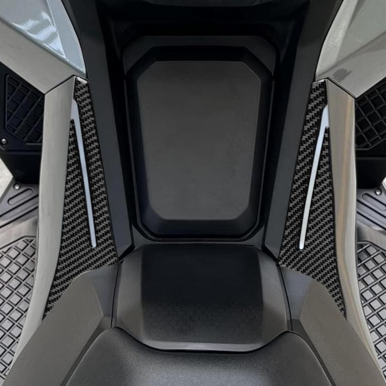 Motorcycle side tunnel protection inner stickers, black carbon-fiber look, 2-piece set