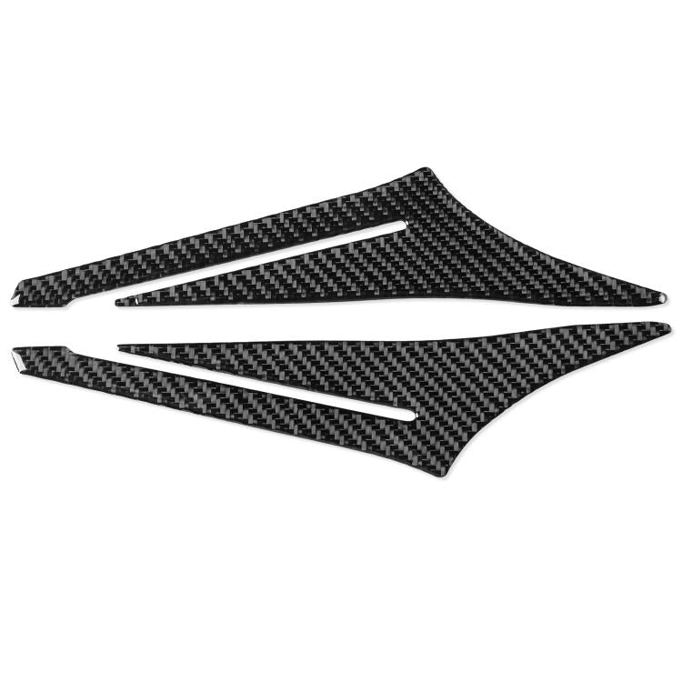 Motorcycle side tunnel protection inner stickers, black carbon-fiber style, 2 pcs
