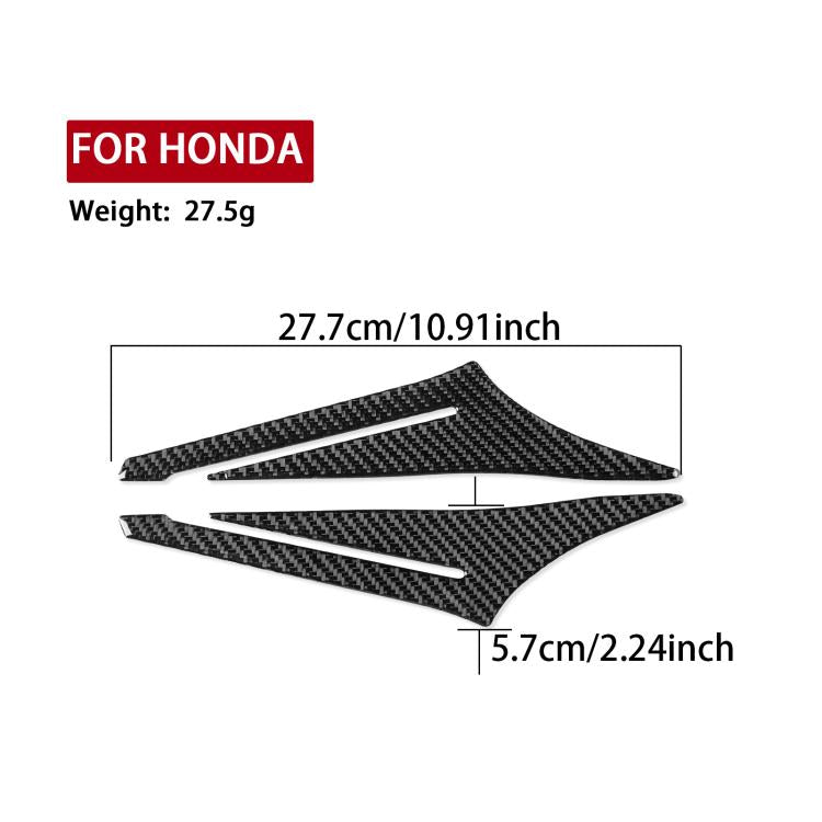 Motorcycle side tunnel protection inner stickers, black carbon-fiber style, 27.7 cm length