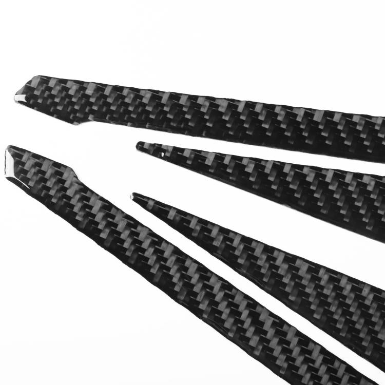 Motorcycle side tunnel protection inner stickers, black carbon-fiber strips, 2 pcs