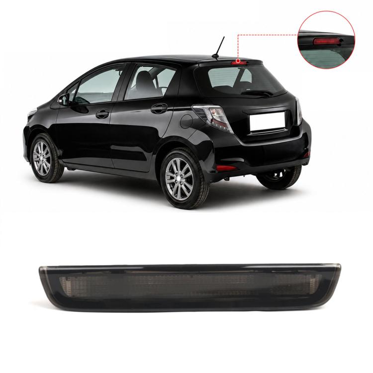 Rear high-mounted brake light lens, dark gray housing with clear window