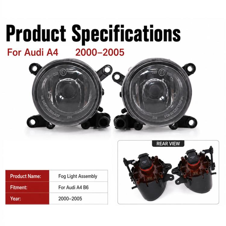 For 2000-2005 Audi A4 / RS4 Fog Lights 8E0941700 / 8E0941699, Left, Right
