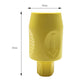 Yellow hose connector with embossed arrow and inlet end