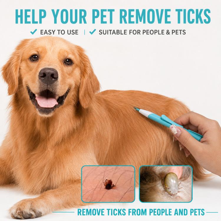 Retractable Tick Remover Lasso Slide Lock Extraction Loop Pen with Standing Base
