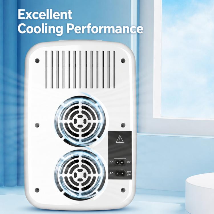 White mini refrigerator cooler box back panel with two fan vents