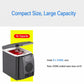Portable 6L car mini fridge, dark gray, open lid; capacity label graphic