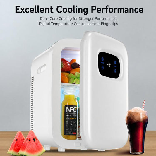 Kaijixiong Dual Core 20L Mini Digital Display Car Fridge Portable Silent Refrigerator For Car & Home Use, US Plug, EU Plug