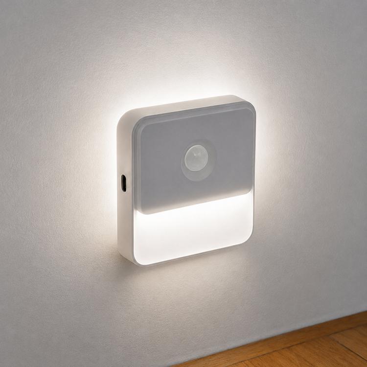 Double-Sided Emitting Magnetic Motion Sensor Night Light Type-C Rechargeable Stick on Wall Light, Warm Light, White Light