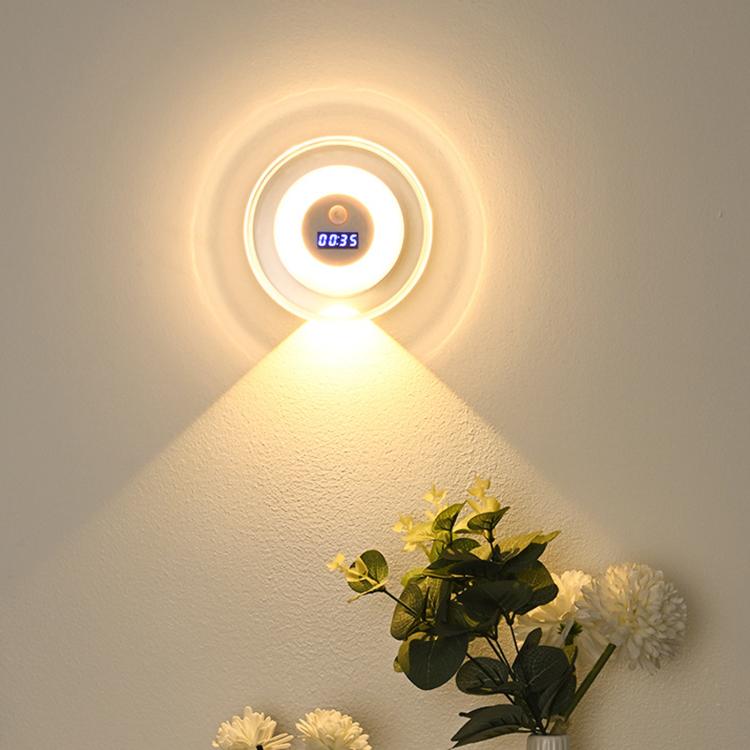 DMS-A2501 Smart Remote Control Clock Wall Lamp Motion Sensor Night Light For Bedroom Bedside, DMS-A2501