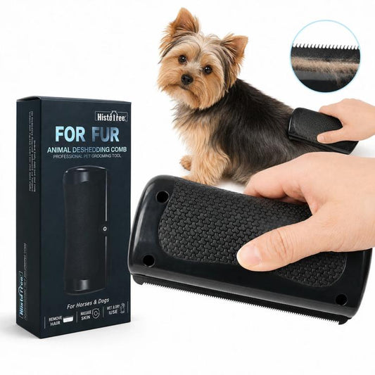 HistoTree  Animal Deshedding Comb & Sweat Scraper Metal Shedding Blade for Horses, Dogs, Cats