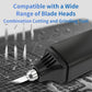Ultrasonic cutting pen with exposed blade tip on a grid cutting mat