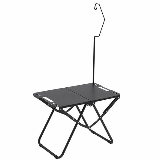 Folding Camping Table Carbon Steel Portable Outdoor Picnic Desk, With Light Stand, Single Table