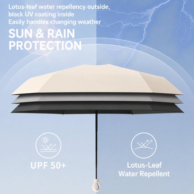 Portable 5-Fold Dual-Purpose Capsule Umbrella With Box Black Coating UV Protection Sun Umbrella