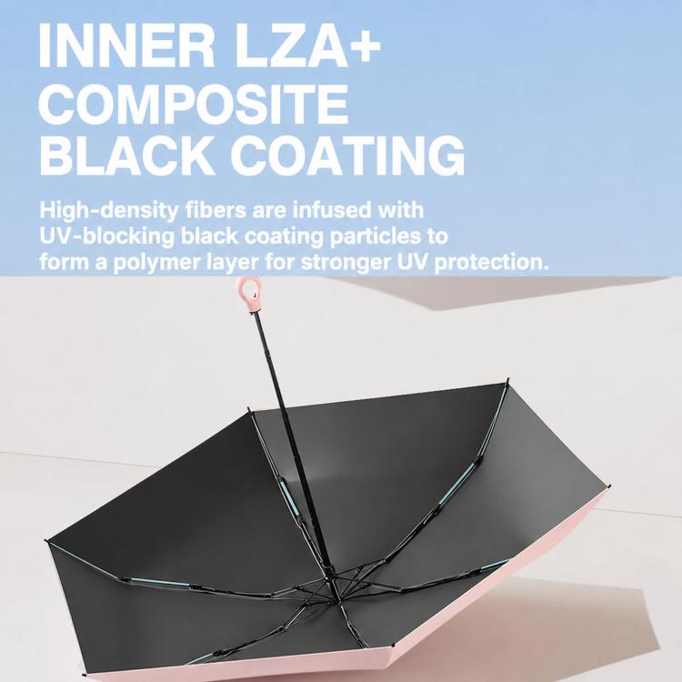 Portable 5-Fold Dual-Purpose Capsule Umbrella With Box Black Coating UV Protection Sun Umbrella