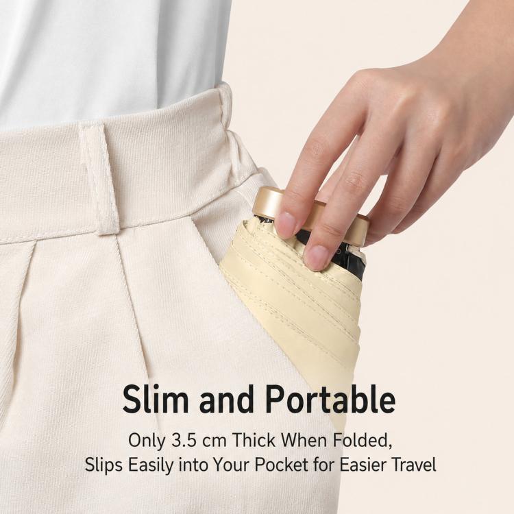 Mini 6-Fold Sun Umbrella Dual-Use UV Protection Parasol For Rain & Shine, No Box, With Box
