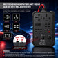 Automotive relay tester with black housing, 4-pin/5-pin sockets, and true/false LED indicator