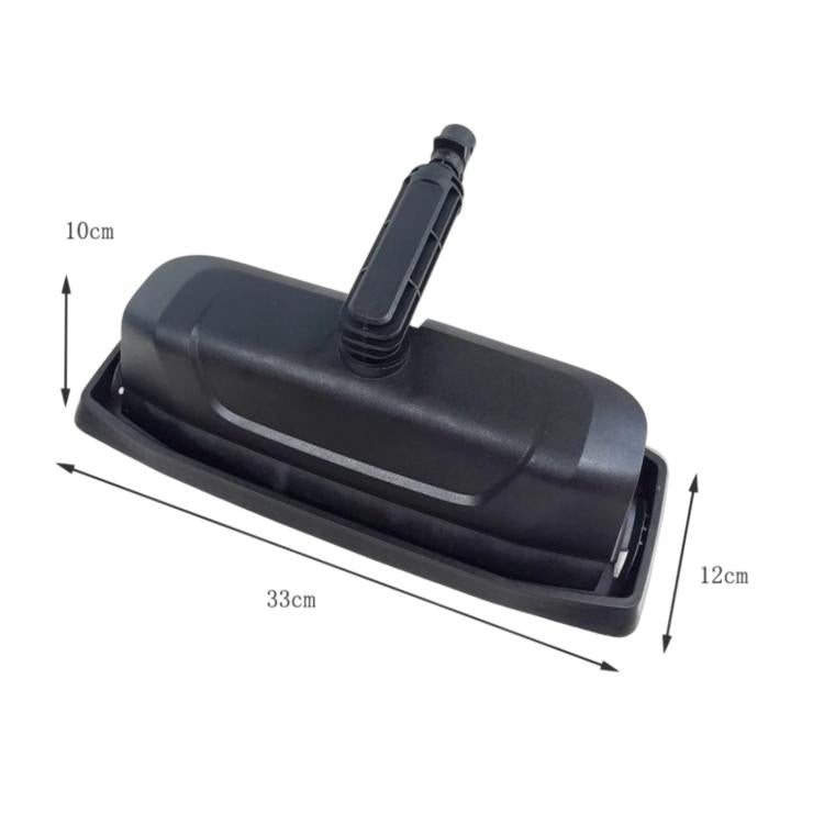 High pressure floor brush, black plastic head with size markings 33cm x 10cm x 12cm