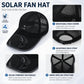 Solar Fan Hat with 3-Speed Adjustable Cooling Rechargeable Sun Cap Mesh Breathable Baseball Visor