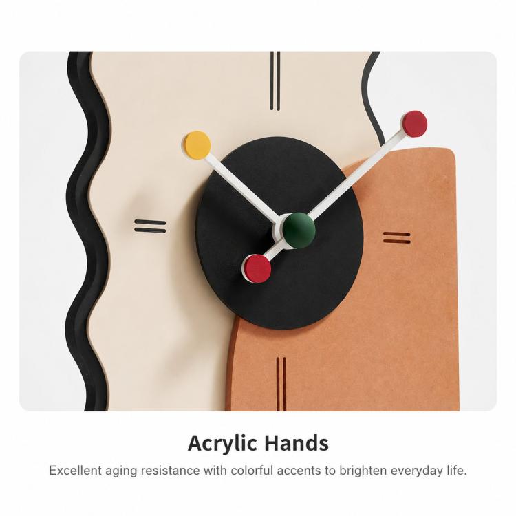 Geometric acrylic desk clock with black dial and white hour/minute hands
