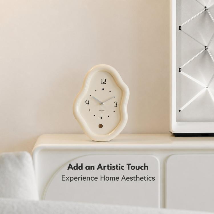 wozoom Modern Irregular Desk Clock Silent Table Clocks For Living Room Decor