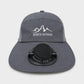 Dark gray wide-brim solar fan hat with round front fan grille