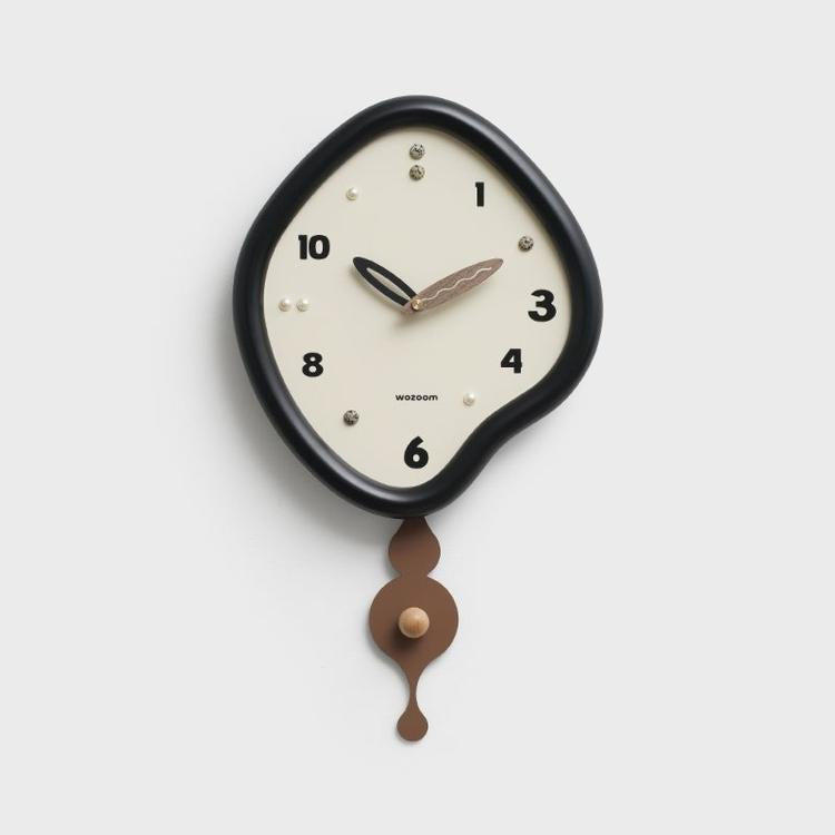 wozoom Irregular Pendulum Wall Clock Silent Quartz Clock For Living Room Decor