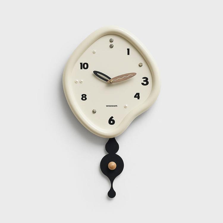 wozoom Irregular Pendulum Wall Clock Silent Quartz Clock For Living Room Decor