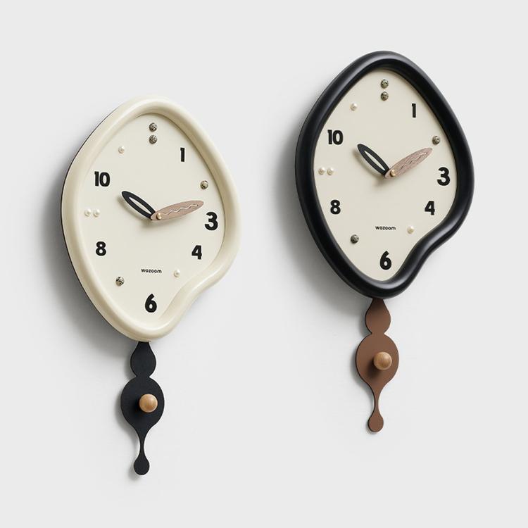 wozoom Irregular Pendulum Wall Clock Silent Quartz Clock For Living Room Decor