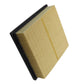 Car air filter element side view with stacked pleats and black end frame