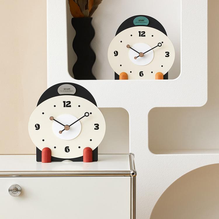 wozoom Silent Wooden Table Clock Modern Small Mantel Clock