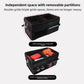 Black folding trunk organizer with removable dividers for separated compartments