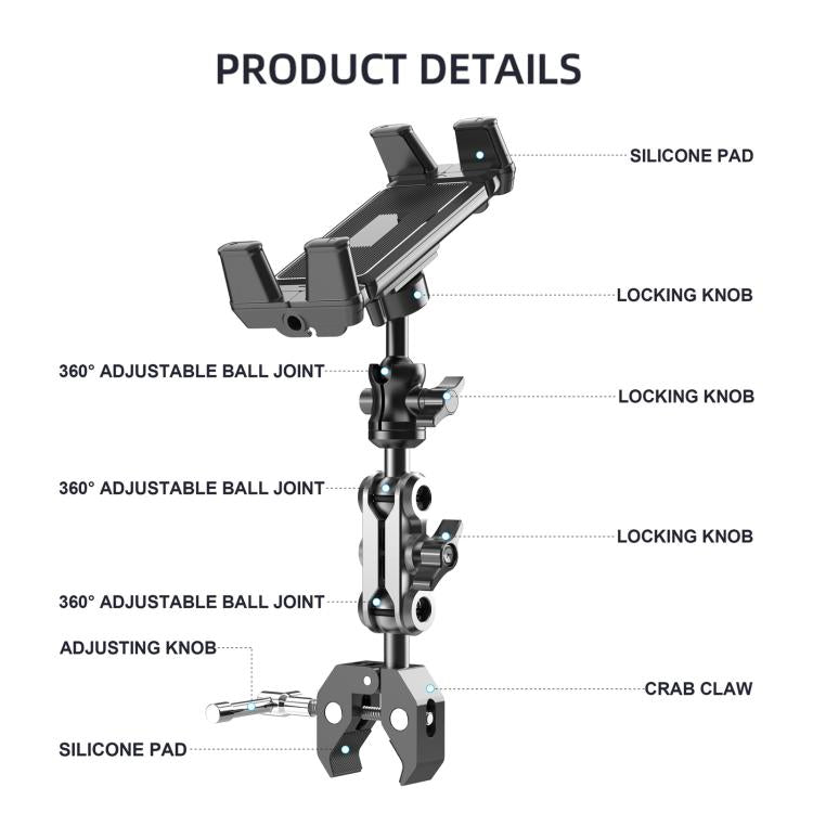 Tablet Holder For Treadmill Exercise Bike Stroller & Wheelchair