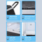 Portable car fridge control panel and handle details with touch buttons and drain hole