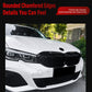 Front kidney grille installed on a white car, black mesh grille with rounded edges