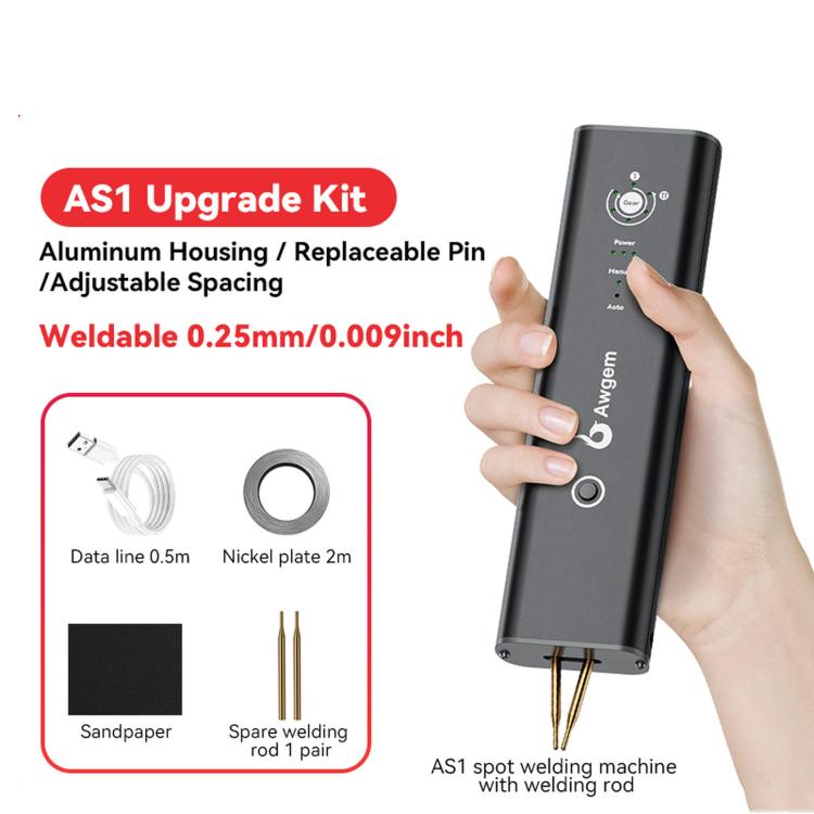 Awgem AS1 Portable Spot Welder Handheld Battery Welder Support Replaceable Pin Adjustable Spacing, AS1