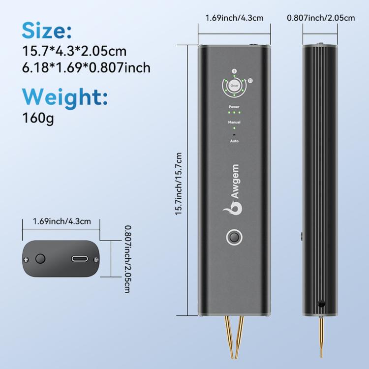 Awgem AS1 Portable Spot Welder Handheld Battery Welder Support Replaceable Pin Adjustable Spacing, AS1