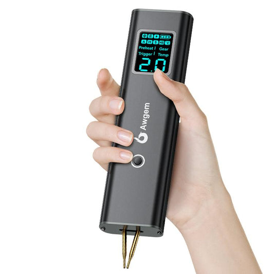 Awgem AS2 Portable Spot Welder with Screen Double Pulse 90 Gears Handheld Battery Welder, AS2