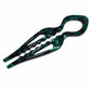 Deep green and black tortoise-shell U-shaped 2-prong hair pin bun holder in acetate