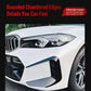 Front bumper air-knife vent decal with blue accent trim line near headlight