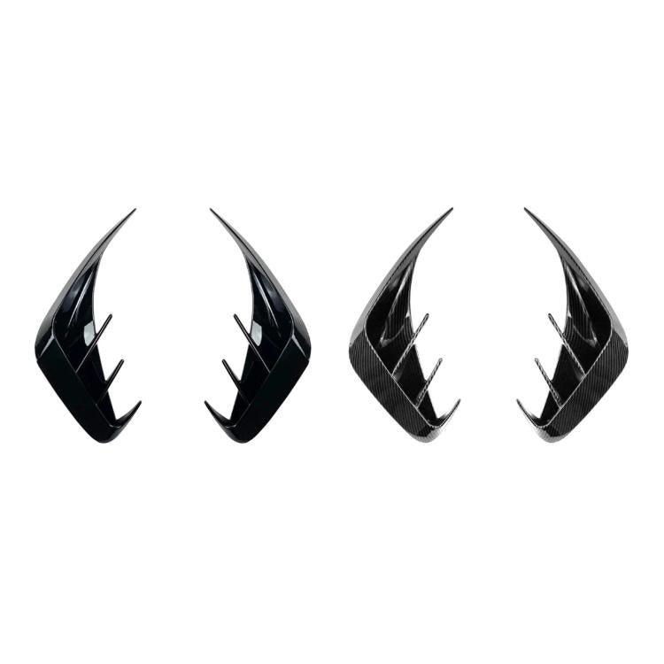 Rear window knife fin trim set, two pairs of fins with three slat accents