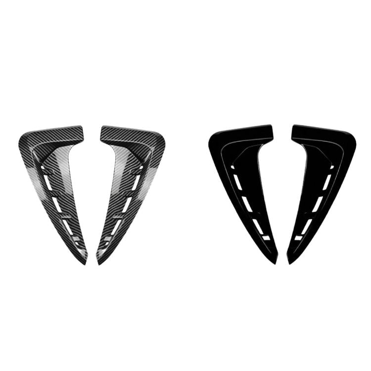 Side air vent decals set, carbon fiber and black V-shaped pieces