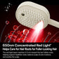 Cream electric spray hair massage brush with red light glow at the bristle head